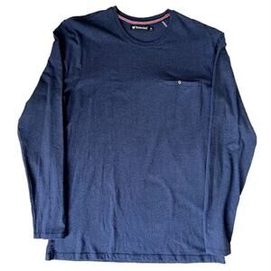 Buttercloth Long Sleeve T Shirt Mens XL Stretch Soft Pocket Navy Tee Shirt